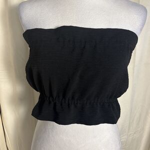 NWT Boutique Black Dark Romantic Goth Grunge Coquette Black Tube Top Size Medium